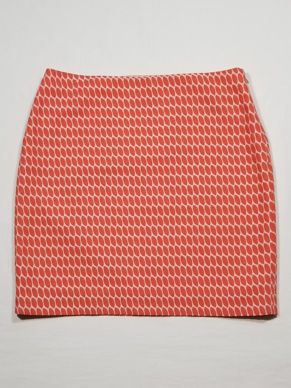 ANN TAYLOR Pencil Mini Skirt Geometric Leaf Pattern 7101E2M